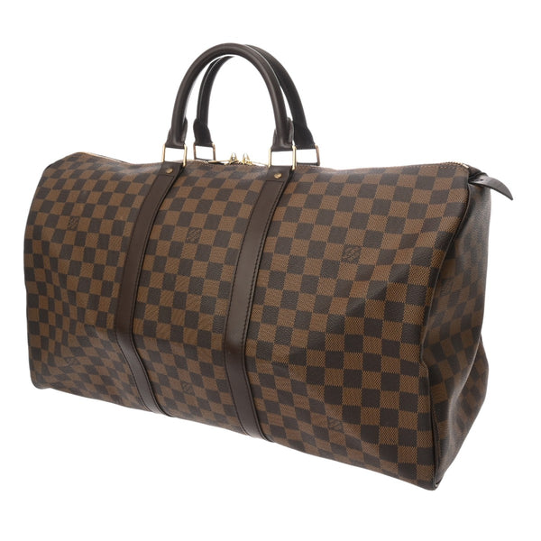LOUIS VUITTON ルイヴィトン ダミエ キーポル 50 ブラウン N41427 ユニセックス ダミエキャンバス ボストンバッグ Aランク 中古 銀蔵