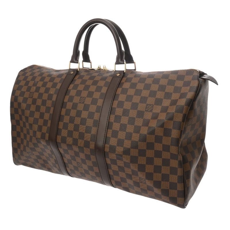 LOUIS VUITTON ルイヴィトン ダミエ キーポル 50 ブラウン N41427 ユニセックス ダミエキャンバス ボストンバッグ Aランク 中古 銀蔵