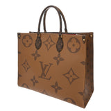 LOUIS VUITTON ルイヴィトン モノグラムジャイアント ジャイアントリバース オンザゴー GM 旧型 ブラウン M44576 ユニセックス モノグラムキャンバス ハンドバッグ Aランク 中古 銀蔵
