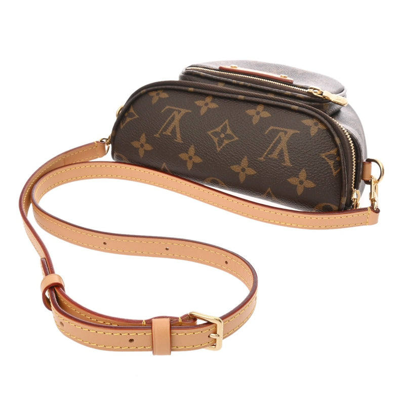 LOUIS VUITTON ルイヴィトン モノグラム ミニバムバッグ ブラウン M82335 レディース モノグラムキャンバス ショルダーバッグ 新同 中古 銀蔵