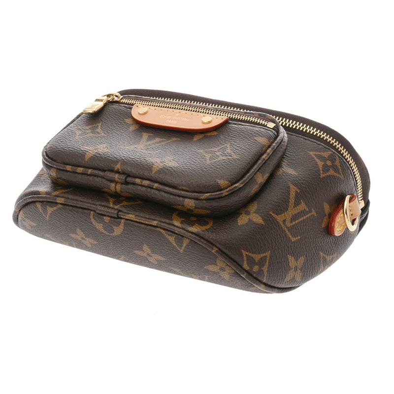 LOUIS VUITTON ルイヴィトン モノグラム ミニバムバッグ ブラウン M82335 レディース モノグラムキャンバス ショルダーバッグ 新同 中古 銀蔵