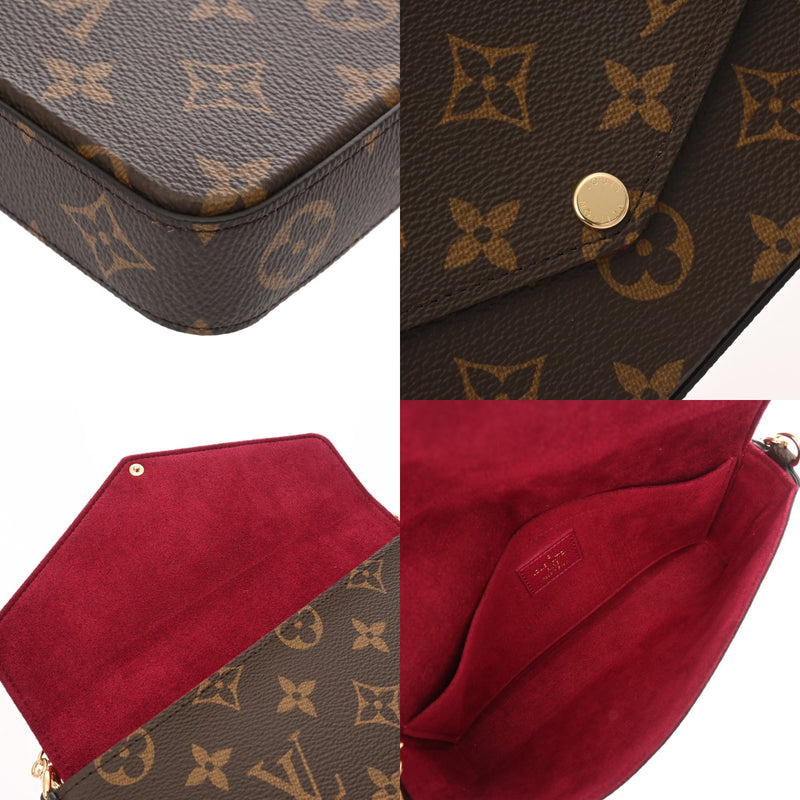LOUIS VUITTON ルイヴィトン モノグラム ポシェットフェリシー フューシャ M81896 レディース モノグラムキャンバス ショルダーバッグ 新同 中古 銀蔵