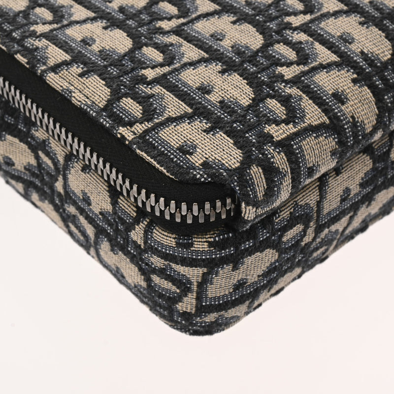 CHRISTIAN DIOR クリスチャンディオール オブリーク ショルダージップポーチ ネイビー 20BBC119YSE‐H05E メンズ ジャガード レザー ショルダーバッグ ABランク 中古 銀蔵