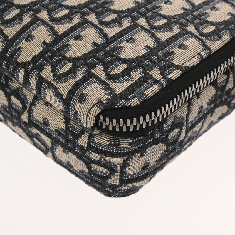 CHRISTIAN DIOR クリスチャンディオール オブリーク ショルダージップポーチ ネイビー 20BBC119YSE‐H05E メンズ ジャガード レザー ショルダーバッグ ABランク 中古 銀蔵