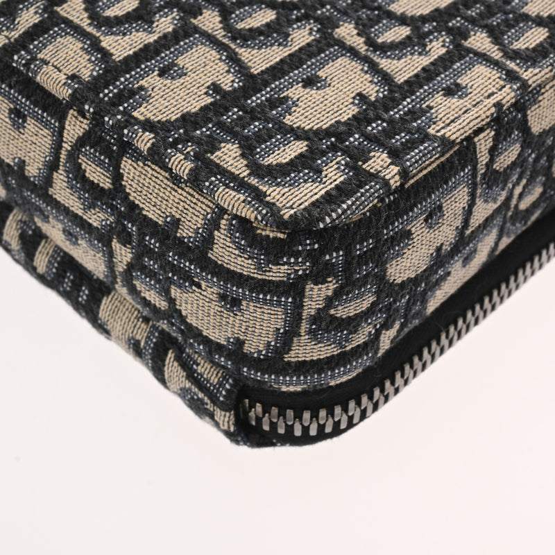 CHRISTIAN DIOR クリスチャンディオール オブリーク ショルダージップポーチ ネイビー 20BBC119YSE‐H05E メンズ ジャガード レザー ショルダーバッグ ABランク 中古 銀蔵