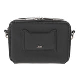 CHRISTIAN DIOR クリスチャンディオール ダブルジップ ポケットショルダー ブラック メンズ レザー ショルダーバッグ ABランク 中古 銀蔵