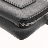 CHRISTIAN DIOR クリスチャンディオール ダブルジップ ポケットショルダー ブラック メンズ レザー ショルダーバッグ ABランク 中古 銀蔵