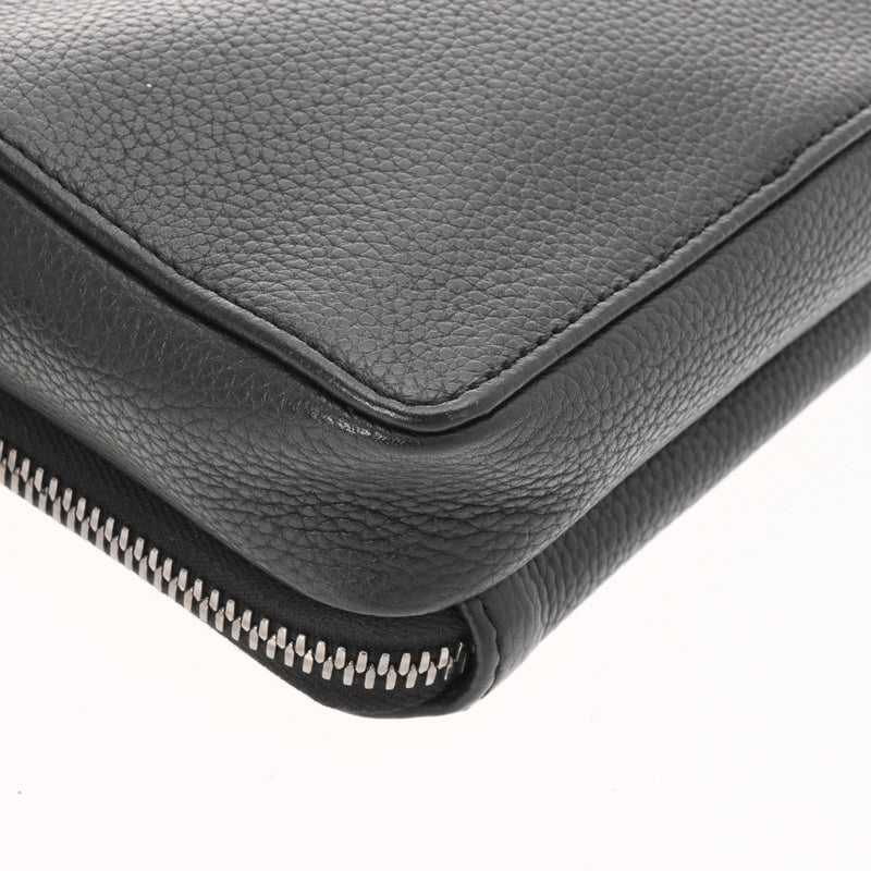 CHRISTIAN DIOR クリスチャンディオール ダブルジップ ポケットショルダー ブラック メンズ レザー ショルダーバッグ ABランク 中古 銀蔵