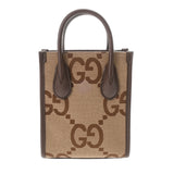 GUCCI グッチ ミニ トートバッグ ジャンボGG 2WAY ベージュ/ブラウン 699406 レディース GGキャンバス レザー ハンドバッグ 新同 中古 銀蔵