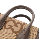 GUCCI グッチ ミニ トートバッグ ジャンボGG 2WAY ベージュ/ブラウン 699406 レディース GGキャンバス レザー ハンドバッグ 新同 中古 銀蔵
