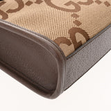 GUCCI グッチ ミニ トートバッグ ジャンボGG 2WAY ベージュ/ブラウン 699406 レディース GGキャンバス レザー ハンドバッグ 新同 中古 銀蔵