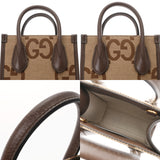 GUCCI グッチ ミニ トートバッグ ジャンボGG 2WAY ベージュ/ブラウン 699406 レディース GGキャンバス レザー ハンドバッグ 新同 中古 銀蔵