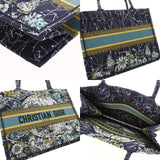 CHRISTIAN DIOR クリスチャンディオール ブックトート ミディアム ブルーコンステレーション ネイビー レディース キャンバス ハンドバッグ Aランク 中古 銀蔵