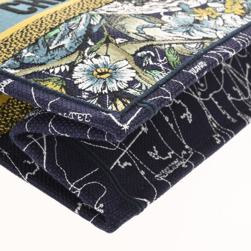 CHRISTIAN DIOR クリスチャンディオール ブックトート ミディアム ブルーコンステレーション ネイビー レディース キャンバス ハンドバッグ Aランク 中古 銀蔵