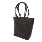 CHANEL シャネル カンボンライン ミディアムトート ブラウン/ブラウンエナメル A25167 レディース ラムスキン トートバッグ Aランク 中古 銀蔵