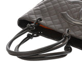CHANEL シャネル カンボンライン ミディアムトート ブラウン/ブラウンエナメル A25167 レディース ラムスキン トートバッグ Aランク 中古 銀蔵