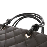 CHANEL シャネル カンボンライン ミディアムトート ブラウン/ブラウンエナメル A25167 レディース ラムスキン トートバッグ Aランク 中古 銀蔵