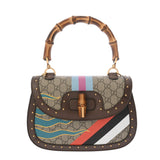 GUCCI グッチ バンブー 1947 ミディアムバッグ ベージュ/マルチカラー 679632 レディース GGスプリームキャンバス レザー ハンドバッグ Aランク 中古 銀蔵
