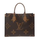 LOUIS VUITTON ルイヴィトン モノグラムリバース オンザゴー MM 2WAYトート ブラウン M45321 レディース モノグラムキャンバス ハンドバッグ Aランク 中古 銀蔵
