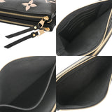 LOUIS VUITTON ルイヴィトン モノグラムアンプラント ポシェットドゥーブルジップ ブラック/ベージュ M80787 レディース レザー ショルダーバッグ Aランク 中古 銀蔵