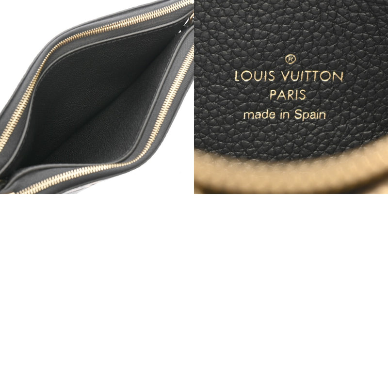 LOUIS VUITTON ルイヴィトン モノグラムアンプラント ポシェットドゥーブルジップ ブラック/ベージュ M80787 レディース レザー ショルダーバッグ Aランク 中古 銀蔵