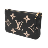 LOUIS VUITTON ルイヴィトン モノグラムアンプラント ポシェットドゥーブルジップ ブラック/ベージュ M80787 レディース レザー ショルダーバッグ Aランク 中古 銀蔵