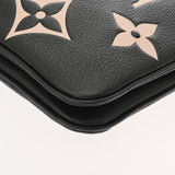 LOUIS VUITTON ルイヴィトン モノグラムアンプラント ポシェットドゥーブルジップ ブラック/ベージュ M80787 レディース レザー ショルダーバッグ Aランク 中古 銀蔵