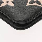LOUIS VUITTON ルイヴィトン モノグラムアンプラント ポシェットドゥーブルジップ ブラック/ベージュ M80787 レディース レザー ショルダーバッグ Aランク 中古 銀蔵