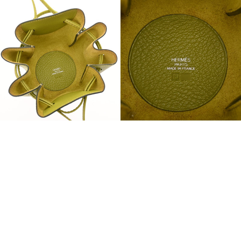 HERMES エルメス ヴェスパ ポーチ アニスグリーン □F刻印(2002年頃) レディース シェーブル アクセサリーポーチ Aランク 中古 銀蔵