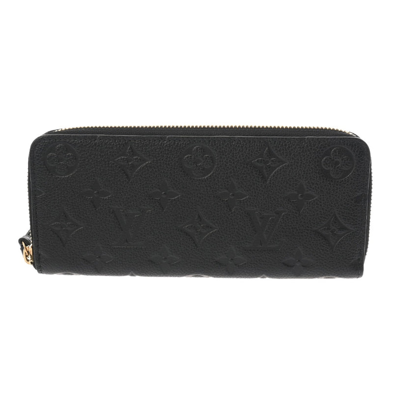 LOUIS VUITTON ルイヴィトン モノグラムアンプラント ポルトフォイユクレマンス ノワール M60171 レディース レザー 長財布 Aランク 中古 銀蔵