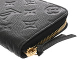 LOUIS VUITTON ルイヴィトン モノグラムアンプラント ポルトフォイユクレマンス ノワール M60171 レディース レザー 長財布 Aランク 中古 銀蔵