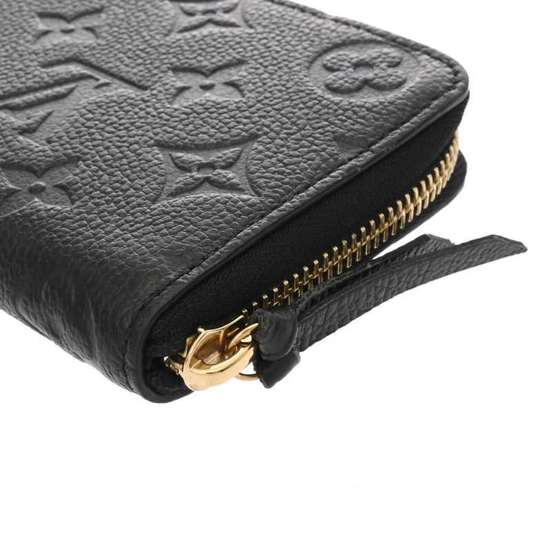 LOUIS VUITTON ルイヴィトン モノグラムアンプラント ポルトフォイユクレマンス ノワール M60171 レディース レザー 長財布 Aランク 中古 銀蔵