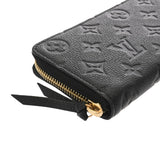 LOUIS VUITTON ルイヴィトン モノグラムアンプラント ポルトフォイユクレマンス ノワール M60171 レディース レザー 長財布 Aランク 中古 銀蔵