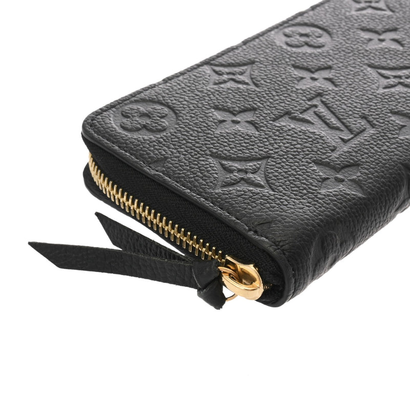 LOUIS VUITTON ルイヴィトン モノグラムアンプラント ポルトフォイユクレマンス ノワール M60171 レディース レザー 長財布 Aランク 中古 銀蔵