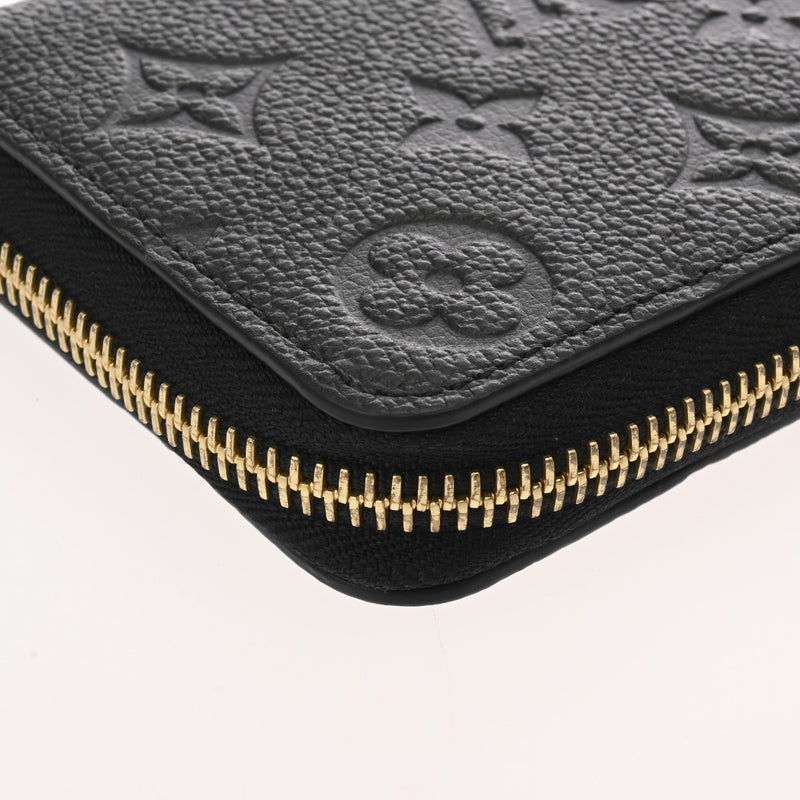 LOUIS VUITTON ルイヴィトン モノグラムアンプラント ポルトフォイユクレマンス ノワール M60171 レディース レザー 長財布 Aランク 中古 銀蔵