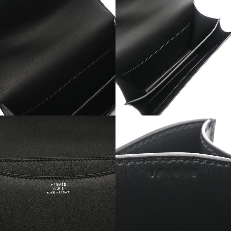 HERMES エルメス コンスタンス3 ミニ 18 ブラック Y刻印(2020年頃) レディース ボックスカーフ ショルダーバッグ ABランク 中古 銀蔵