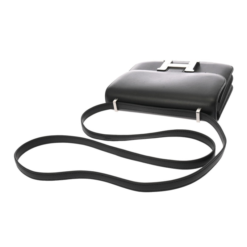 HERMES エルメス コンスタンス3 ミニ 18 ブラック Y刻印(2020年頃) レディース ボックスカーフ ショルダーバッグ ABランク 中古 銀蔵