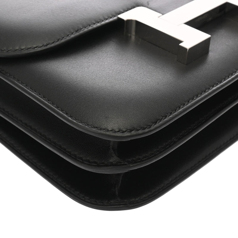 HERMES エルメス コンスタンス3 ミニ 18 ブラック Y刻印(2020年頃) レディース ボックスカーフ ショルダーバッグ ABランク 中古 銀蔵