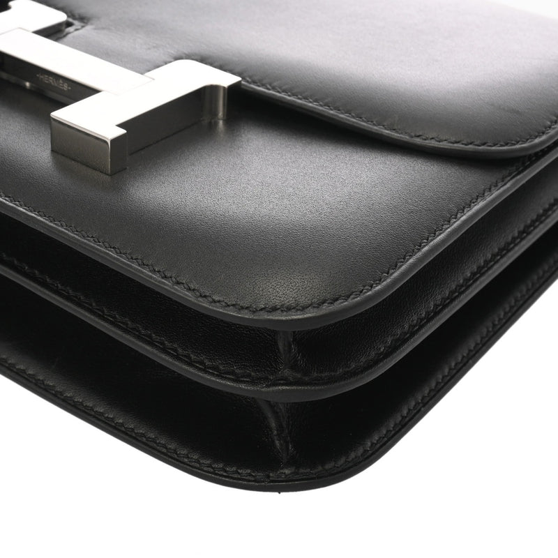 HERMES エルメス コンスタンス3 ミニ 18 ブラック Y刻印(2020年頃) レディース ボックスカーフ ショルダーバッグ ABランク 中古 銀蔵