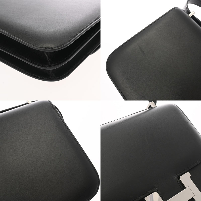 HERMES エルメス コンスタンス3 ミニ 18 ブラック Y刻印(2020年頃) レディース ボックスカーフ ショルダーバッグ ABランク 中古 銀蔵