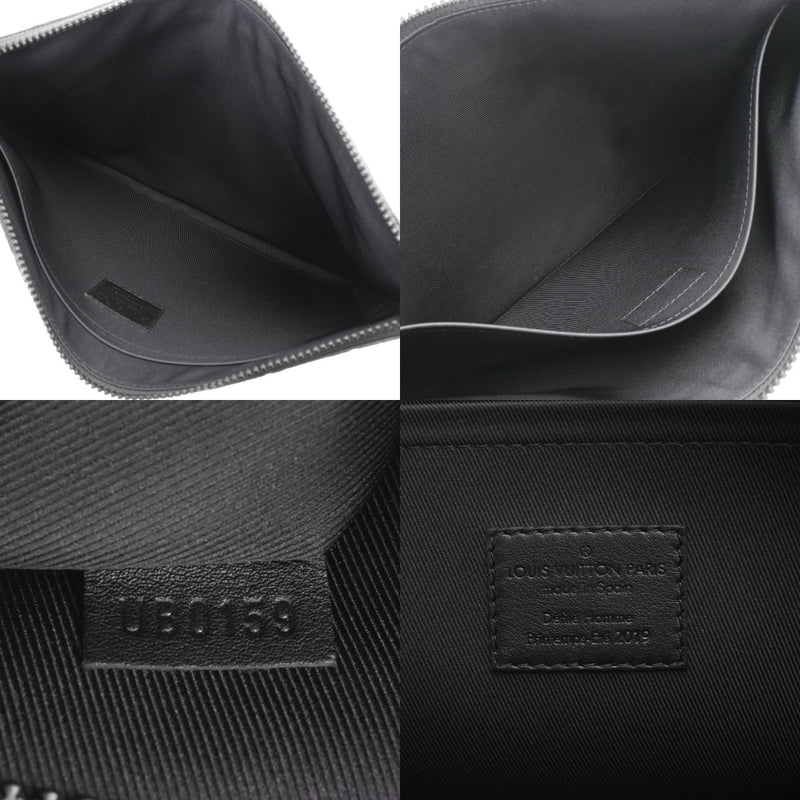 LOUIS VUITTON ルイヴィトン モノグラムレザー ポシェット A4 ブラック/オレンジ M67461 メンズ トリヨンレザー クラッチバッグ Aランク 中古 銀蔵