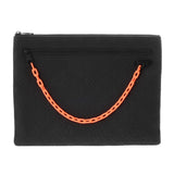 LOUIS VUITTON ルイヴィトン モノグラムレザー ポシェット A4 ブラック/オレンジ M67461 メンズ トリヨンレザー クラッチバッグ Aランク 中古 銀蔵