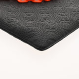 LOUIS VUITTON ルイヴィトン モノグラムレザー ポシェット A4 ブラック/オレンジ M67461 メンズ トリヨンレザー クラッチバッグ Aランク 中古 銀蔵