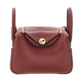 HERMES エルメス リンディ ミニ 2 ルージュアッシュ W刻印(2024年頃) レディース ヴォースイフト ショルダーバッグ 新同 中古 銀蔵