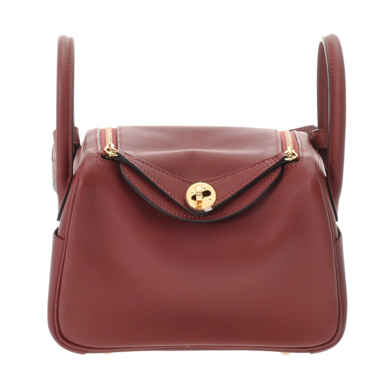 HERMES エルメス リンディ ミニ 2 ルージュアッシュ W刻印(2024年頃) レディース ヴォースイフト ショルダーバッグ 新同 中古 銀蔵