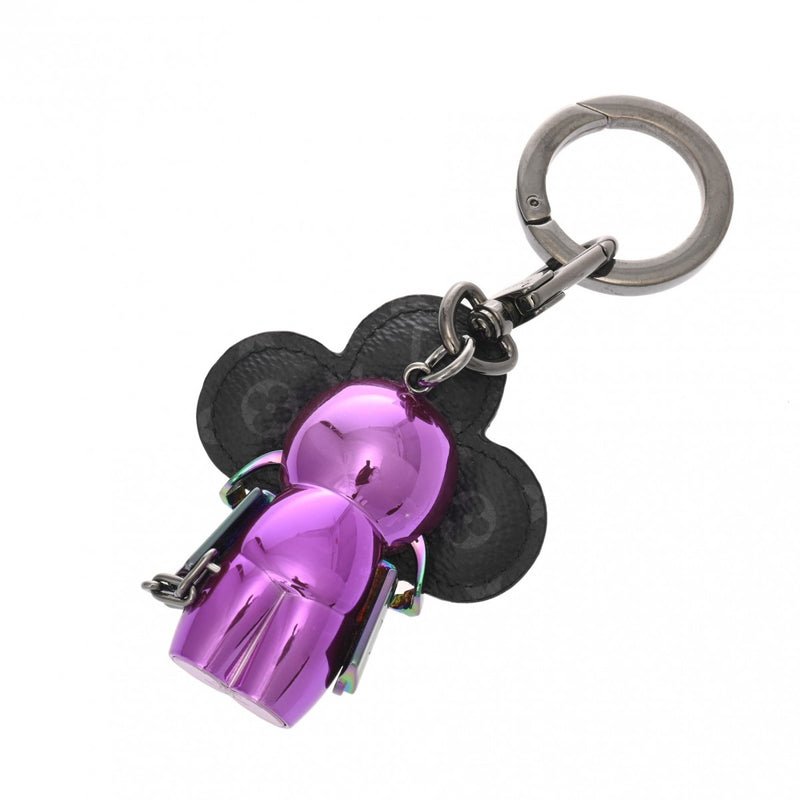 LOUIS VUITTON ルイヴィトン モノグラムエクリプス ヴィヴィエンヌ DJ バッグチャーム パープル/ブラック M69479 レディース モノグラムキャンバス キーホルダー ABランク 中古 銀蔵