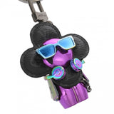 LOUIS VUITTON ルイヴィトン モノグラムエクリプス ヴィヴィエンヌ DJ バッグチャーム パープル/ブラック M69479 レディース モノグラムキャンバス キーホルダー ABランク 中古 銀蔵