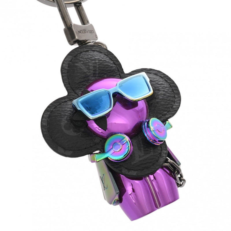 LOUIS VUITTON ルイヴィトン モノグラムエクリプス ヴィヴィエンヌ DJ バッグチャーム パープル/ブラック M69479 レディース モノグラムキャンバス キーホルダー ABランク 中古 銀蔵