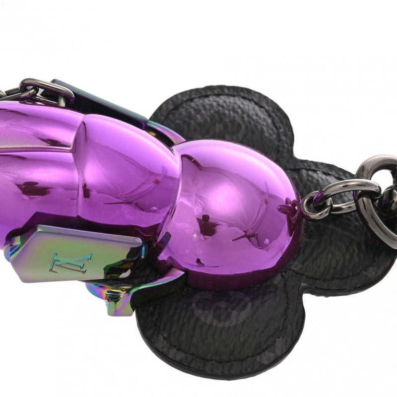 LOUIS VUITTON ルイヴィトン モノグラムエクリプス ヴィヴィエンヌ DJ バッグチャーム パープル/ブラック M69479 レディース モノグラムキャンバス キーホルダー ABランク 中古 銀蔵