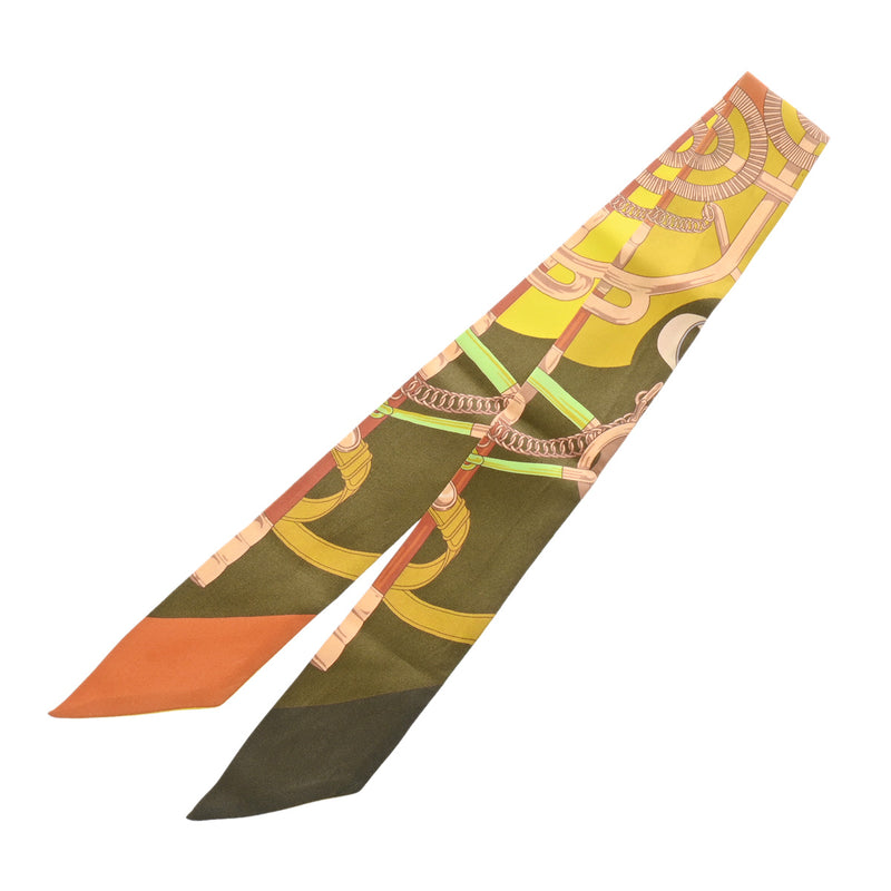 HERMES エルメス ツイリー 旧タグ グリーン レディース シルク100％ スカーフ Aランク 中古 銀蔵